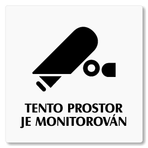 Tento prostor je monitorován, 100x100mm, bílá, Nevada